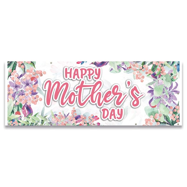 Signmission Happy Mothers Day Banner Concession Stand Food Truck Single Sided B-120-30086 - main